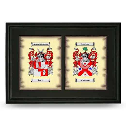 Double Coat of Arms Framed - Black