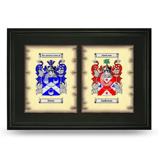 Double Coat of Arms Framed - Black