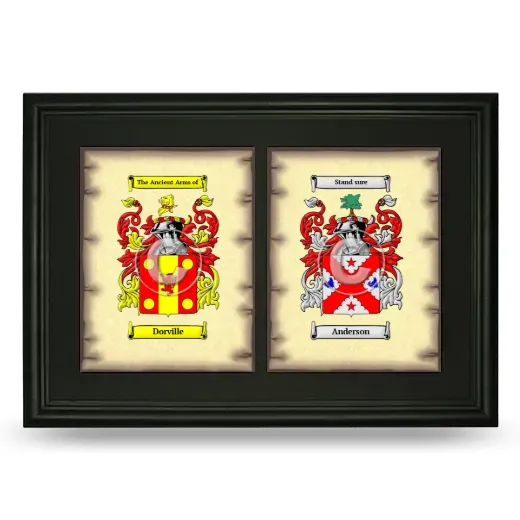 Double Coat of Arms Framed - Black