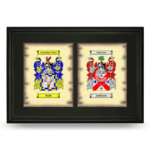 Double Coat of Arms Framed - Black