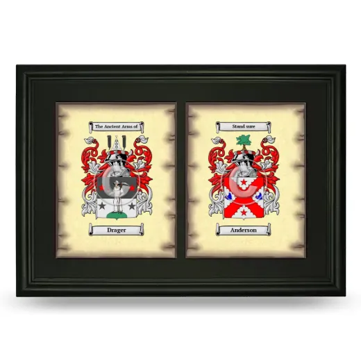 Double Coat of Arms Framed - Black