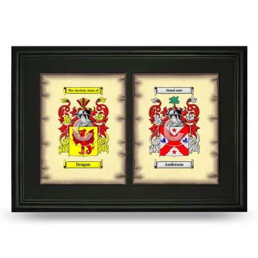 Double Coat of Arms Framed - Black