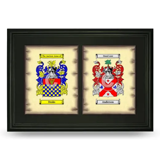 Double Coat of Arms Framed - Black