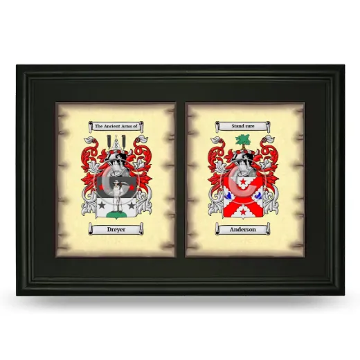 Double Coat of Arms Framed - Black