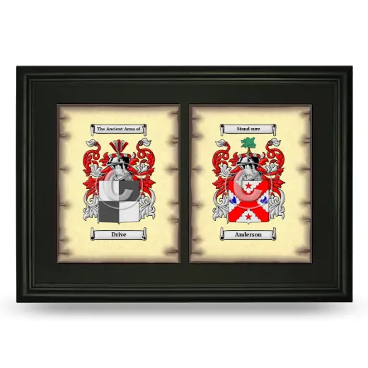 Double Coat of Arms Framed - Black