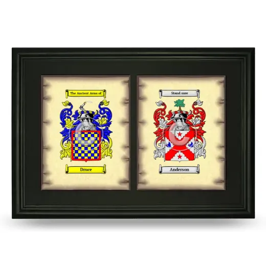 Double Coat of Arms Framed - Black