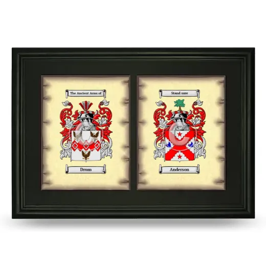 Double Coat of Arms Framed - Black