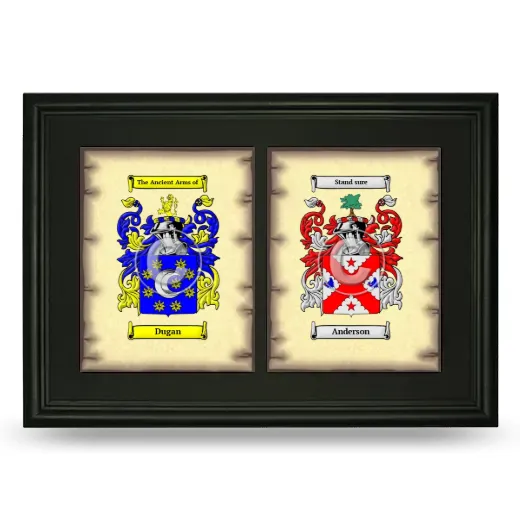 Double Coat of Arms Framed - Black