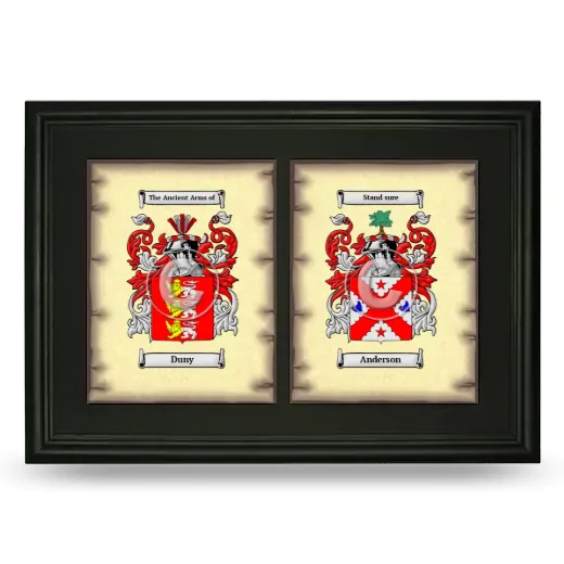 Double Coat of Arms Framed - Black