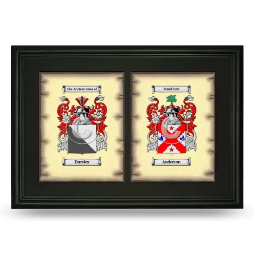 Double Coat of Arms Framed - Black