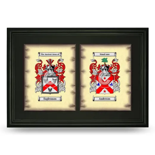 Double Coat of Arms Framed - Black