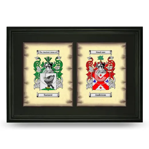 Double Coat of Arms Framed - Black