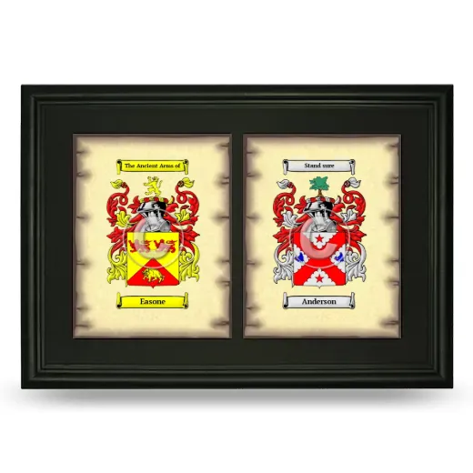 Double Coat of Arms Framed - Black