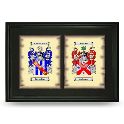 Double Coat of Arms Framed - Black