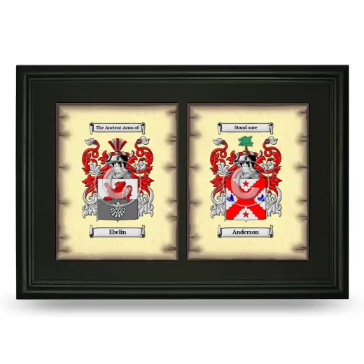 Double Coat of Arms Framed - Black