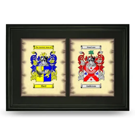 Double Coat of Arms Framed - Black
