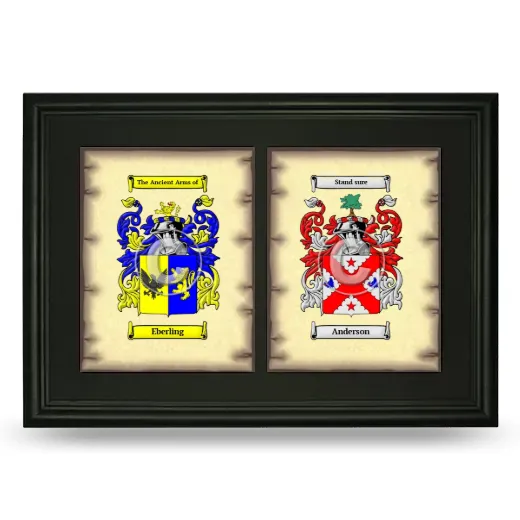 Double Coat of Arms Framed - Black