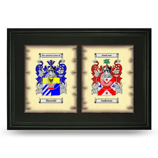 Double Coat of Arms Framed - Black