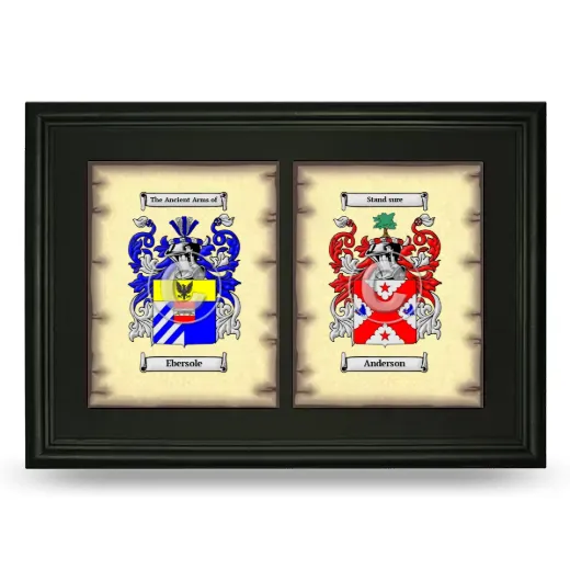 Double Coat of Arms Framed - Black