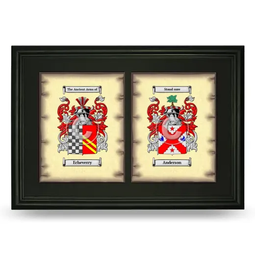 Double Coat of Arms Framed - Black