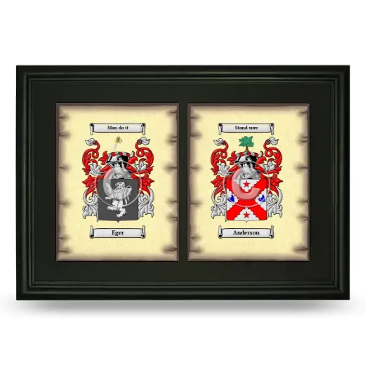 Double Coat of Arms Framed - Black