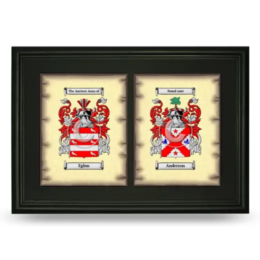 Double Coat of Arms Framed - Black