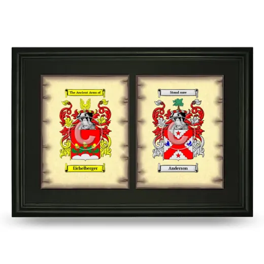 Double Coat of Arms Framed - Black