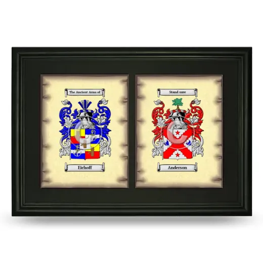 Double Coat of Arms Framed - Black