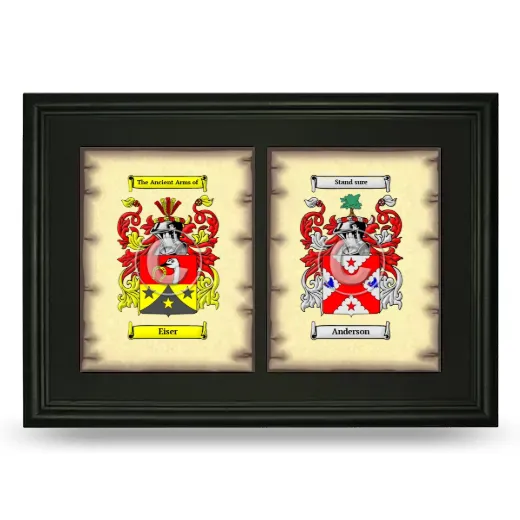 Double Coat of Arms Framed - Black