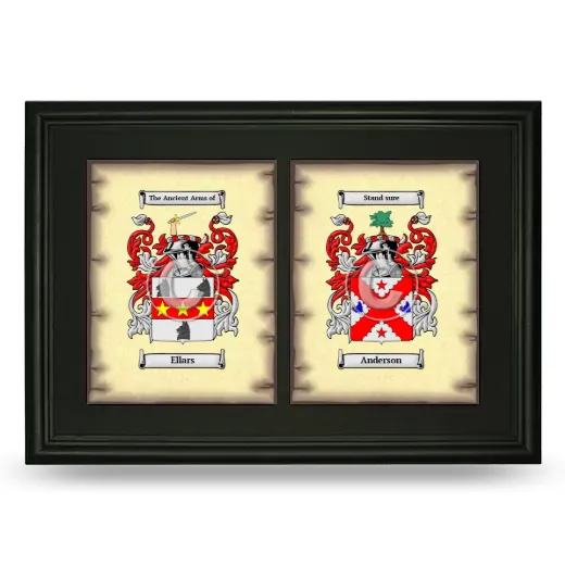 Double Coat of Arms Framed - Black