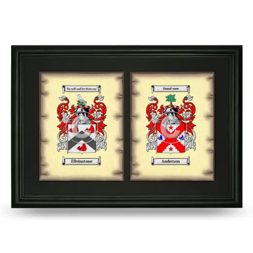 Double Coat of Arms Framed - Black