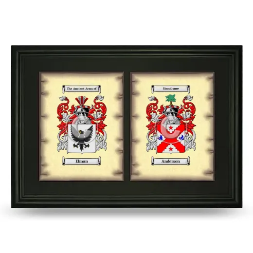 Double Coat of Arms Framed - Black