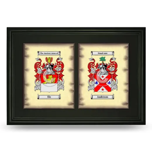 Double Coat of Arms Framed - Black