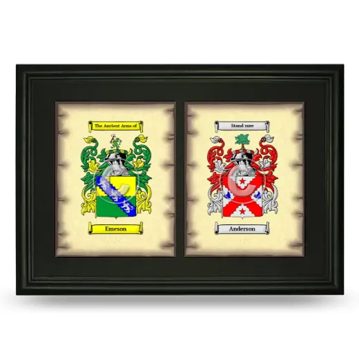 Double Coat of Arms Framed - Black