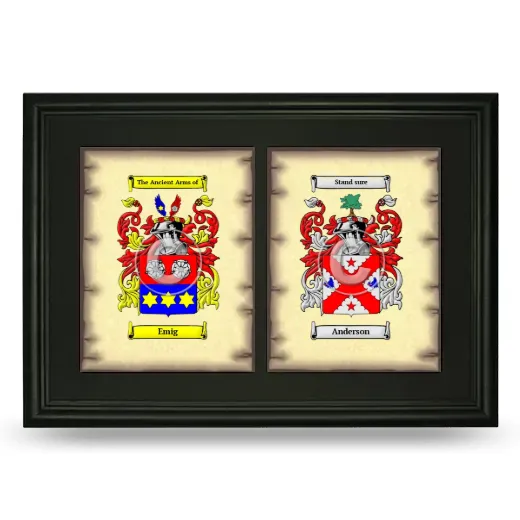 Double Coat of Arms Framed - Black