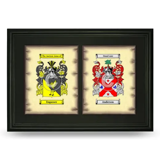 Double Coat of Arms Framed - Black