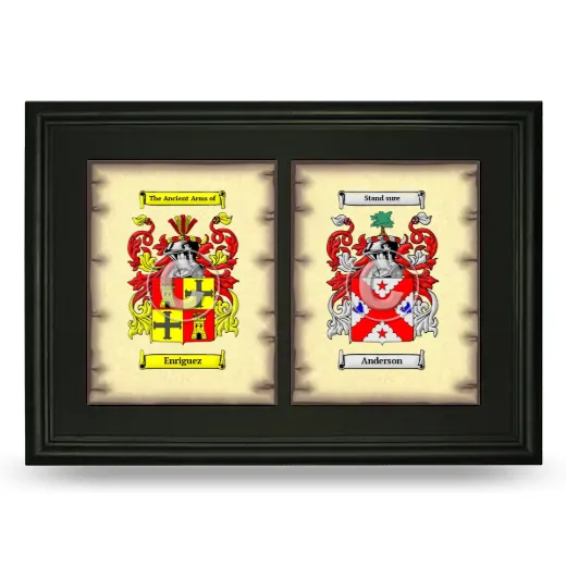 Double Coat of Arms Framed - Black