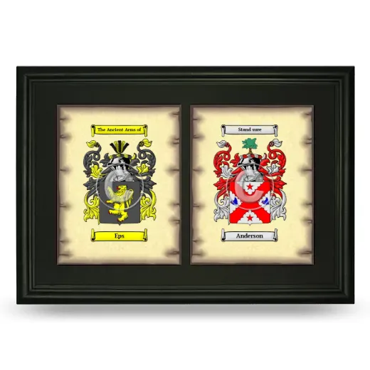 Double Coat of Arms Framed - Black