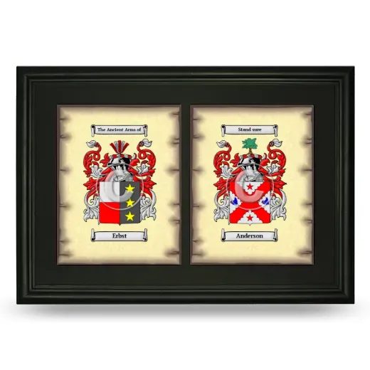 Double Coat of Arms Framed - Black