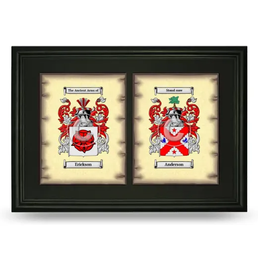 Double Coat of Arms Framed - Black