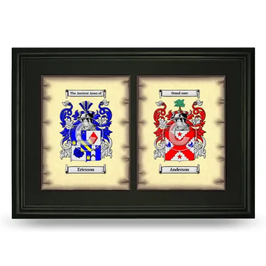 Double Coat of Arms Framed - Black