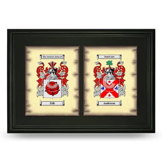 Double Coat of Arms Framed - Black