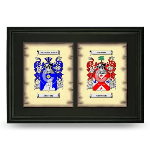 Double Coat of Arms Framed - Black
