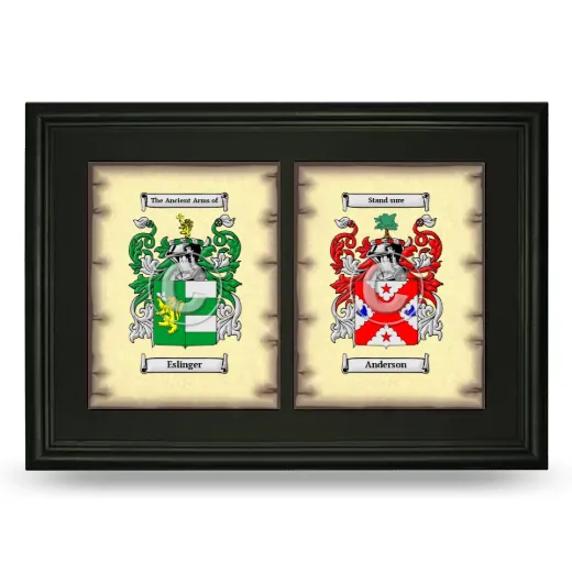 Double Coat of Arms Framed - Black