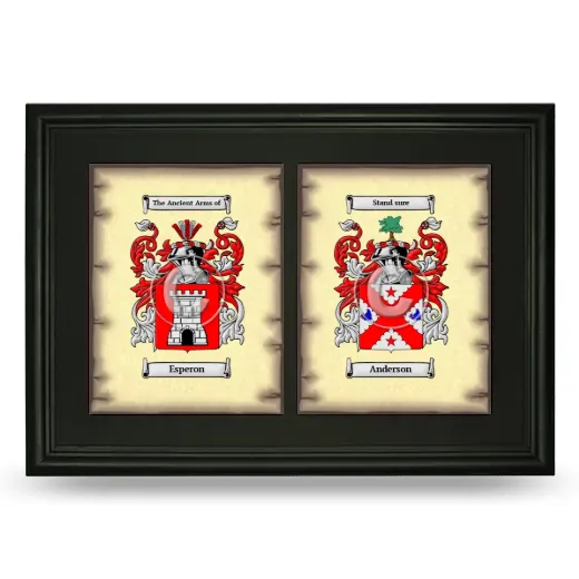 Double Coat of Arms Framed - Black