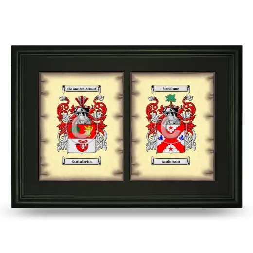 Double Coat of Arms Framed - Black