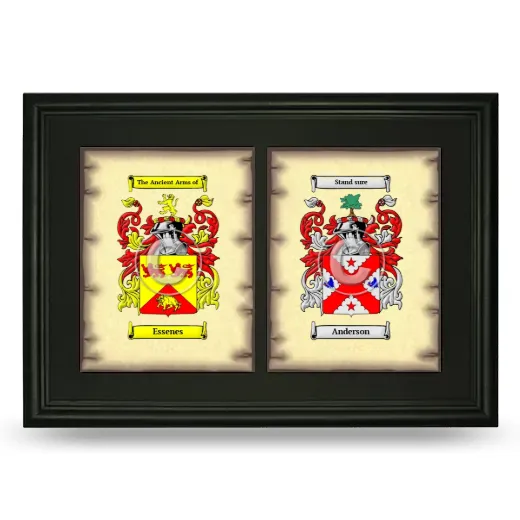 Double Coat of Arms Framed - Black
