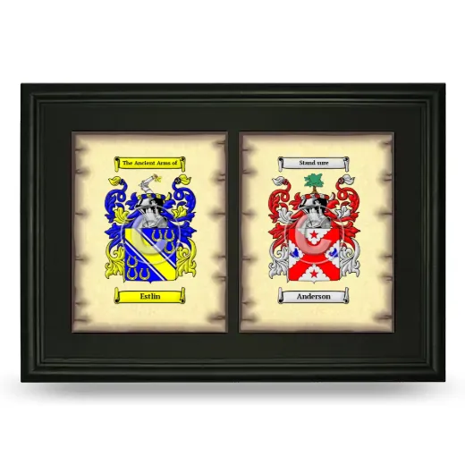 Double Coat of Arms Framed - Black