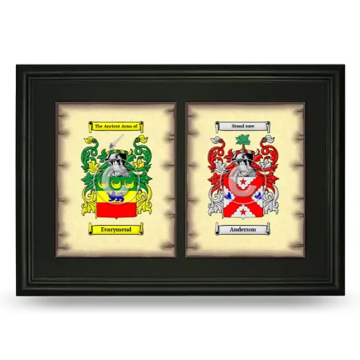 Double Coat of Arms Framed - Black