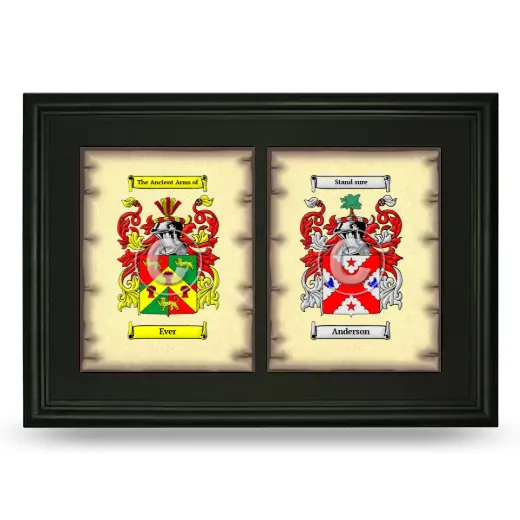 Double Coat of Arms Framed - Black